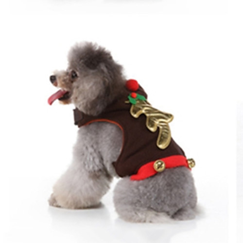 

Dog Cat Pets Halloween Costumes Costume Puppy Clothes Christmas Deer Cosplay Christmas Halloween Winter Dog Clothes Puppy Clothes Dog Outfits Brown Costume for Girl and Boy Dog Polyster S M L XL