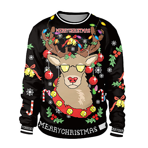 

Santa Suit Ugly Christmas Sweater / Sweatshirt Adults' Couple's Stylish Christmas Halloween Festival / Holiday Spandex Polyester Black / Green / Dark Navy Couple's Easy Carnival Costumes / Top / Top