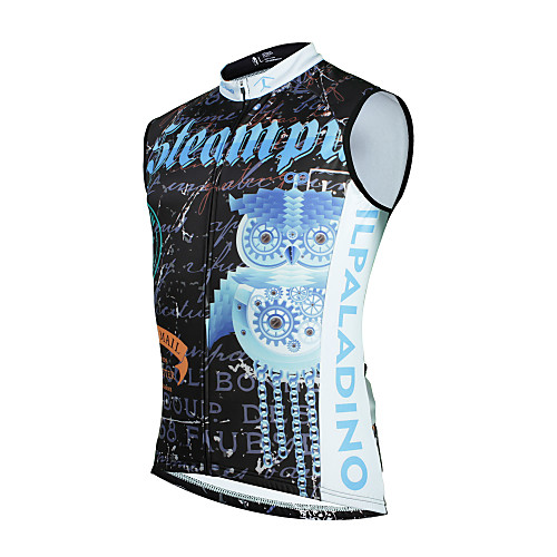 

ILPALADINO Men's Sleeveless Cycling Vest - Black Bike Winter Fleece Jacket Motorcyle Clothing UV Resistant Fleece Lining Sports Winter Silk Fleece Terylene Mountain Bike MTB Clothing Apparel