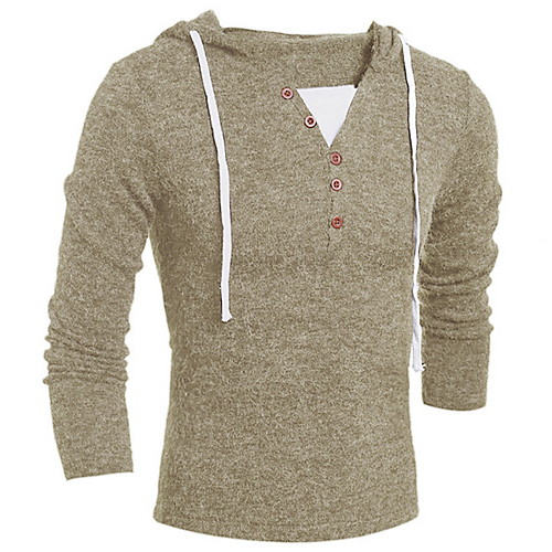

Men's Solid Colored Long Sleeve Pullover Sweater Jumper, Hooded Fall Wine / Dark Gray / Khaki US36 / UK36 / EU44 / US40 / UK40 / EU48 / US42 / UK42 / EU50