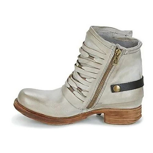 

Women's Boots Low Heel Round Toe PU Booties / Ankle Boots Fall & Winter Black / Blue / Light Grey