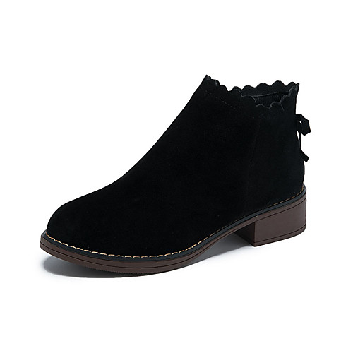 

Women's Boots Block Heel Boots Desert Boots Wedge Heel Round Toe Booties Ankle Boots Outdoor Elastic Fabric Solid Colored Winter Almond Black