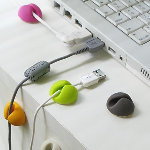 

10Pcs Round Cable Holder Protector Management Device Organizer Finishing Desktop Plug Silicone Wire Retention Clips Power Cord Winder