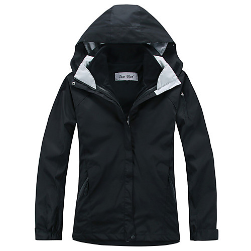 

Women's Hiking 3-in-1 Jackets Hiking Jacket Patchwork Winter Outdoor Thermal / Warm Waterproof Windproof UV Resistant 3-in-1 Jacket Softshell Jacket Top Skiing Camping / Hiking Hunting Black Purple