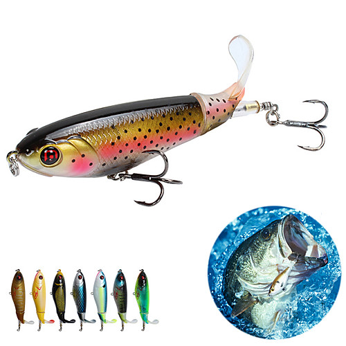 

1 pcs Fishing Lures Whopper Plopper Rotating Tail Floating Bass Trout Pike Sea Fishing Jigging Fishing Freshwater Fishing