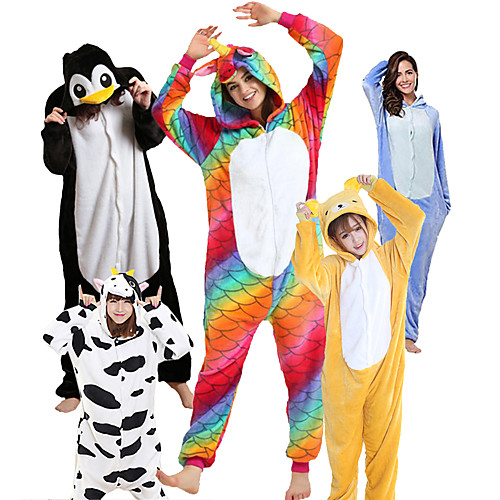 

Adults' Kigurumi Pajamas Penguin Animal Onesie Pajamas Polar Fleece Black / White / White / Yellow Cosplay For Men and Women Animal Sleepwear Cartoon Festival / Holiday Costumes / Leotard / Onesie