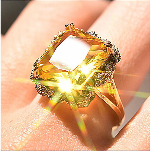 

Women's Ring 1pc Gold Gold Plated Geometric Antique Luxury Yellow Masquerade Prom Jewelry Classic Fancy Halo Cool