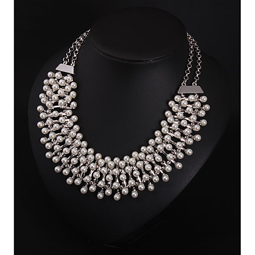 

Pearl Necklace Women's Layered Pearl Imitation Pearl Floral / Botanicals Statement Cute Cute White 547 cm Necklace Jewelry 1pc for Wedding Engagement irregular