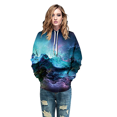 

Women's Hoodie 3D Casual Loose Rainbow S M L XL XXL XXXL XXXXL XXXXXL