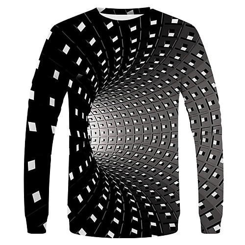 

Men's T shirt Graphic Print Long Sleeve Daily Tops Basic Streetwear Black