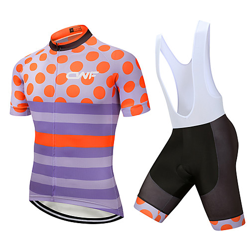 

CAWANFLY Men's Short Sleeve Cycling Jersey with Bib Shorts Red and White Geometic Bike Clothing Suit 3D Pad Quick Dry Winter Sports Spandex Lycra Circle Mountain Bike MTB Road Bike Cycling Clothing