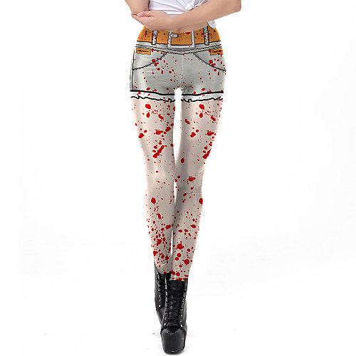 

Pants Adults' Cosplay Costumes Bodysuits Women's Apricot Print Halloween
