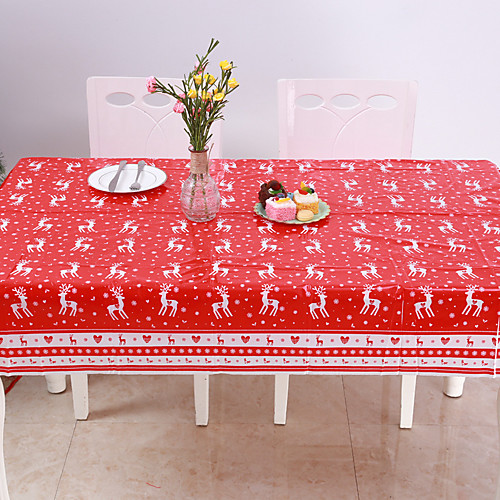 

Disposable Merry Christmas Rectangular Printed PVC Cartoon Tablecloth 120 180cm