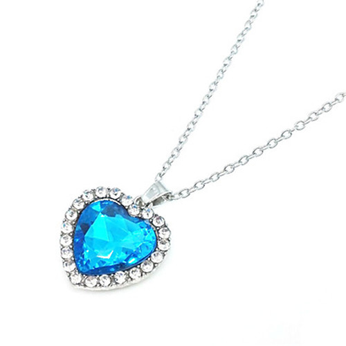 

Pendant Necklace Women's Crystal Blue Platinum Plated Cute Silver 45-55 cm Necklace Jewelry 1pc for Wedding Gift Daily Work Festival