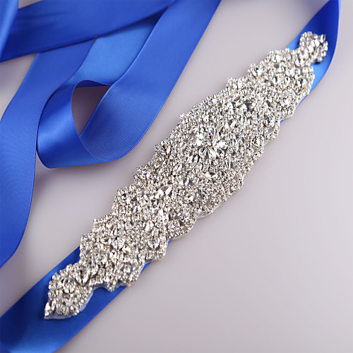 

Satin / Tulle Wedding / Party / Evening Sash With Belt / Appliques / Crystals / Rhinestones Women's Sashes