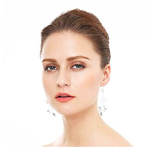 

Women's Hoop Earrings Classic Lucky Earrings Jewelry White For Wedding