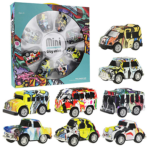 

Toy Car Mini Vehicles Car Cute New Design Parent-Child Interaction Alumnium Alloy Rubber Mini Car Vehicles Toys for Party Favor or Kids Birthday Gift 8 pcs / Kid's