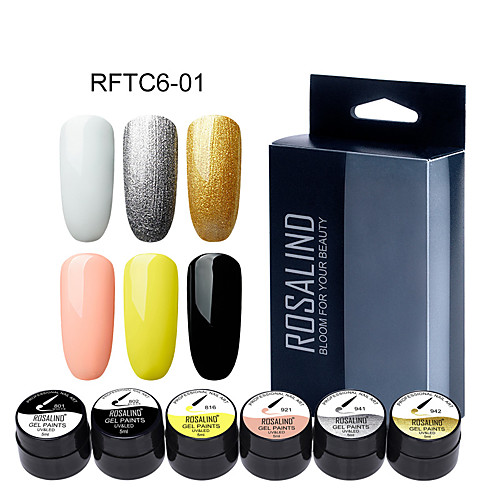 

6 pcs Glass Nail Kits Creative fast dry Fashion Christmas Party / Evening Prom UV Gel for Finger Nail