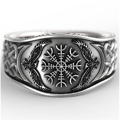 

Men's Ring 1pc Silver Silver-Plated Geometric Vintage Daily Holiday Jewelry Geometrical Flower Cool