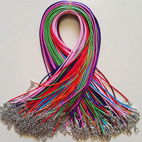

20Pcs Real Handmade Leather Adjustable Braided Rope Necklaces and Pendant Charms Findings Lobster Clasp String Cord