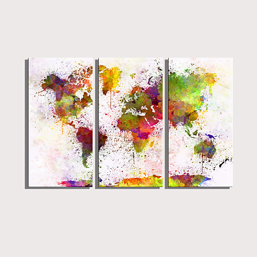 

Print Rolled Canvas Prints Stretched Canvas Prints - Abstract Maps Modern Three Panels Art Prints