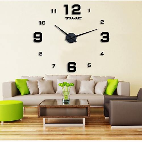 

Wall Clock,Fashion DIY Plastic & Metal Acrylic Stainless steel Round Indoor / Outdoor 39.3" x 39.3" (100cm x 100cm)