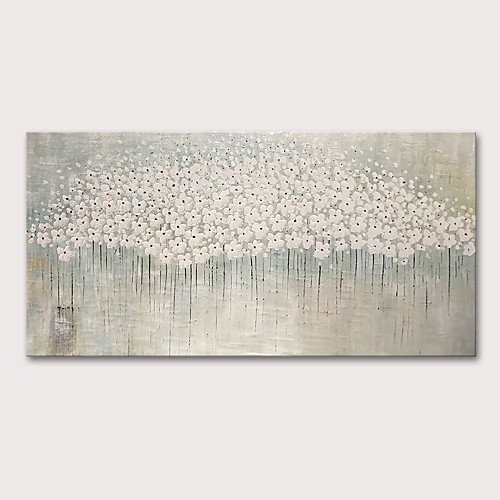 

Oil Painting Hand Painted Horizontal Floral / Botanical Abstract Landscape Comtemporary Modern Rolled Canvas (No Frame)