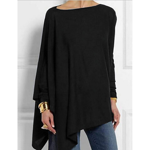 

Women's Solid Colored T-shirt Daily Black / Brown / Navy Blue / Gray