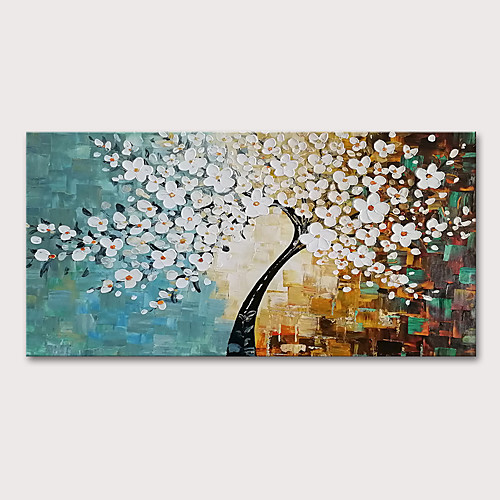 

Oil Painting Hand Painted Horizontal Floral / Botanical Abstract Landscape Modern Stretched Canvas