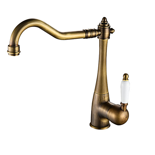 

Kitchen faucet Bronze Standard Spout Centerset Modern Style Kitchen Taps
