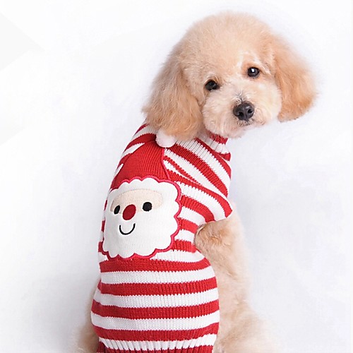 

Dog Sweater Puppy Clothes Stripes Character Halloween Christmas Winter Dog Clothes Puppy Clothes Dog Outfits Red Costume for Girl and Boy Dog Acrylic Fibers XXS XS S M L XL