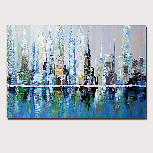 

Oil Painting Hand Painted Horizontal Panoramic Abstract Landscape Comtemporary Modern Stretched Canvas