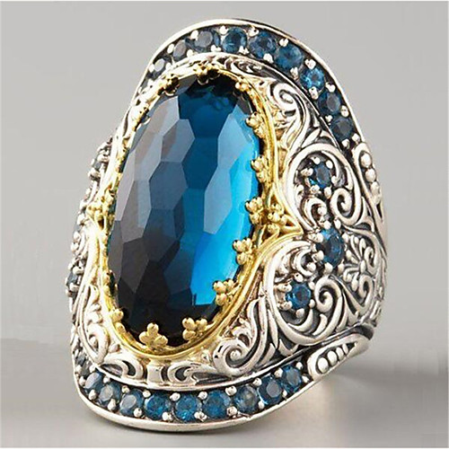 

Women Ring Synthetic Sapphire Geometrical Dark Blue Gold Plated Star Fashion 1pc 6 7 8 9 10 / Women's