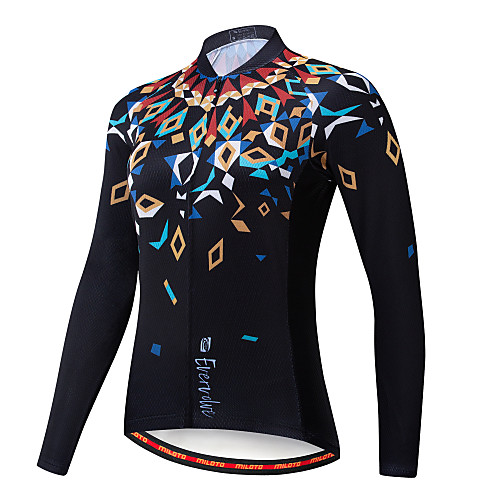 

EVERVOLVE Women's Long Sleeve Cycling Jersey Winter Lycra Violet White Black Bike Jersey Mountain Bike MTB Road Bike Cycling Quick Dry Sweat-wicking Sports Clothing Apparel / Stretchy / Athletic