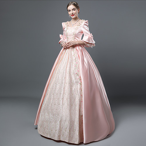 

Cinderella Goddess Dress Cosplay Costume Masquerade Ball Gown Adults' Women's Rococo Medieval Renaissance Vacation Dress Party Prom Christmas Halloween Carnival Festival / Holiday Lace Satin Pink