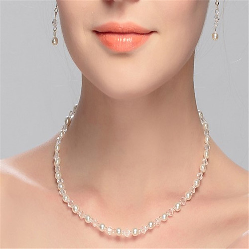 

Necklace Women's Geometrical Imitation Pearl Lucky European Wedding White 37 cm Necklace Jewelry 1pc for Wedding Geometric