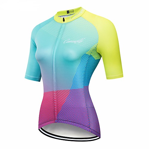 

CAWANFLY Women's Short Sleeve Cycling Jersey Red / Yellow Gradient Bike Jersey Top Mountain Bike MTB Road Bike Cycling Breathable Quick Dry Back Pocket Sports Clothing Apparel / Advanced / Expert