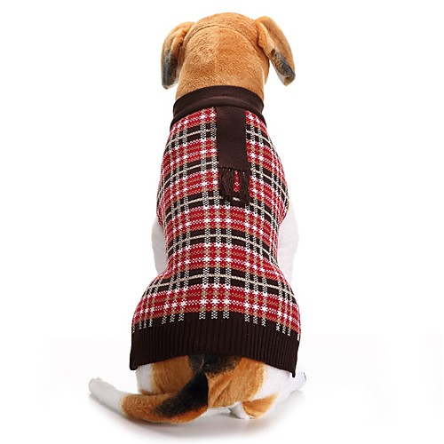 

Dog Sweater Puppy Clothes Plaid / Check Casual / Daily British Winter Dog Clothes Puppy Clothes Dog Outfits Red Blue Costume for Girl and Boy Dog Acrylic Fibers XXS XS S M L XL