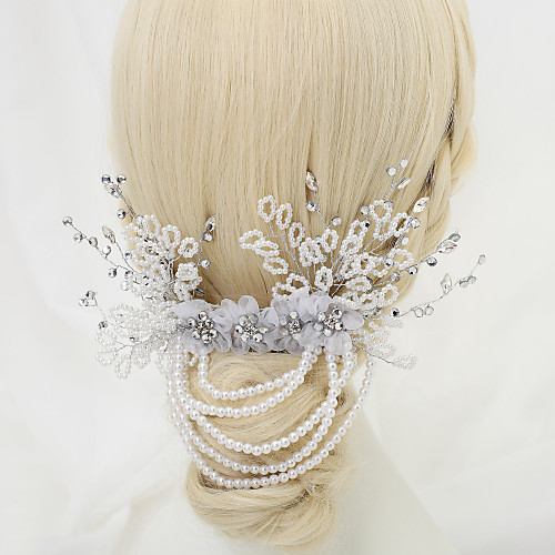 

Imitation Pearl / Rhinestone / Fabrics Hair Combs with Rhinestone / Imitation Pearl / Flower 1 Piece Wedding Headpiece