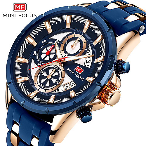 

Men's Dress Watch Quartz Formal Style Modern Style Silicone Black / Blue 30 m Water Resistant / Waterproof Casual Watch Large Dial Analog Classic Fashion - black / gold Black / Silver Black