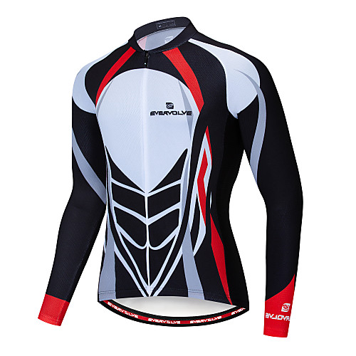 

Men's Long Sleeve Cycling Jersey Winter Lycra Black / White Bike Jersey Mountain Bike MTB Road Bike Cycling Breathable Quick Dry Sports Clothing Apparel / Advanced / Stretchy / Advanced