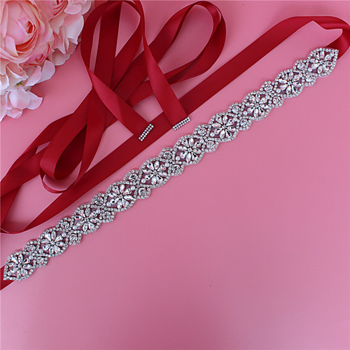 

Satin / Tulle Wedding / Party / Evening Sash With Imitation Pearl / Belt / Appliques Women's Sashes