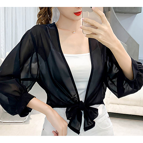 

Women's Solid Colored Streetwear Jacket Regular Practice Long Sleeve Polyester Coat Tops White