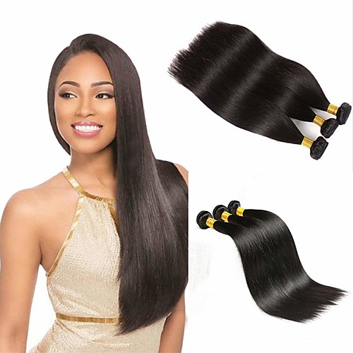 

6 Bundles Indian Hair Straight Human Hair 300 g Natural Color Hair Weaves / Hair Bulk One Pack Solution Human Hair Extensions 8-28 inch Natural Color Human Hair Weaves Simple Valentine Creative Human