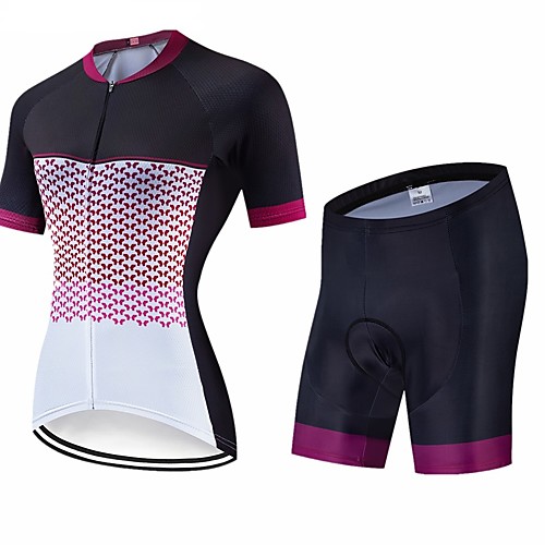 

CAWANFLY Women's Short Sleeve Cycling Jersey with Shorts Winter Spandex Black Bike Quick Dry Sports Geometic Mountain Bike MTB Road Bike Cycling Clothing Apparel / Advanced / Stretchy / Athleisure