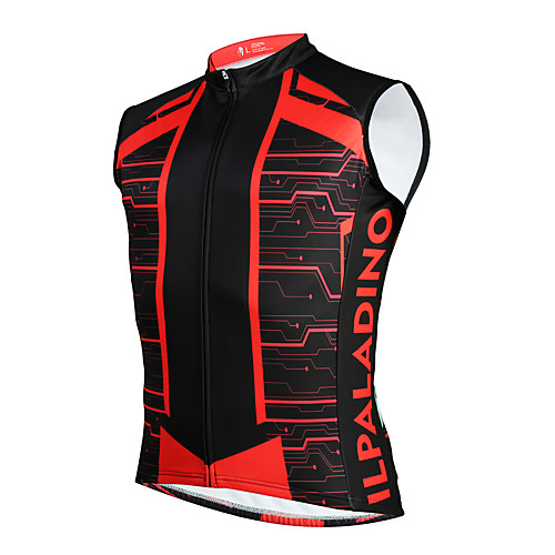 

ILPALADINO Men's Sleeveless Cycling Vest Winter Fleece Black Bike UV Resistant Fleece Lining Sports Mountain Bike MTB Clothing Apparel / Micro-elastic