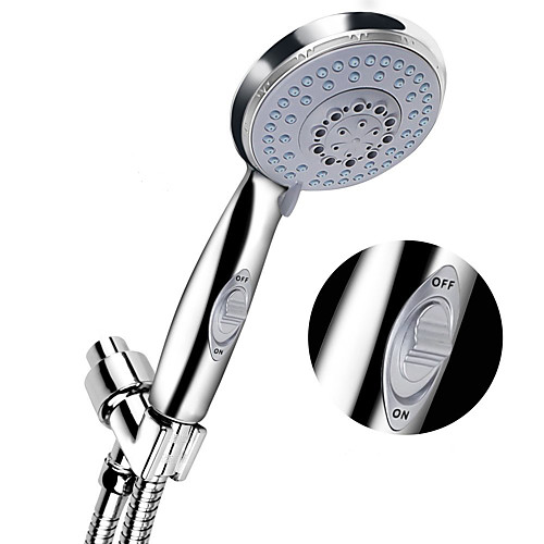

Handheld Big Rainfall Bathroom Shower Head High Pressure 5 Spray Settings Detachable Chrome Finish with Pause Switch