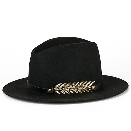 

Unisex 1930s Wool Linen Acrylic Bucket Hat Floppy Hat-Solid Colored Fall Winter Black Wine