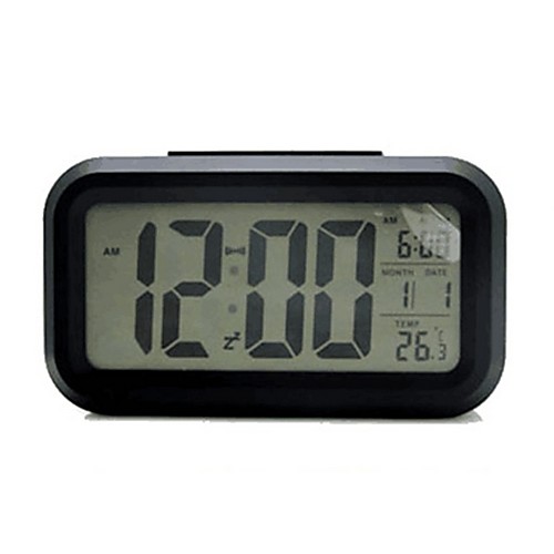 

Digital Alarm clock White Plastics AA Batteries Powered Lighting Wake Up Clock 14cm8cm5cm