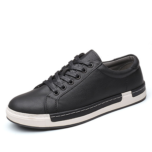 

Men's Summer / Fall Classic / Casual Daily Office & Career Sneakers Faux Leather Non-slipping Wear Proof Black / Yellow / Brown